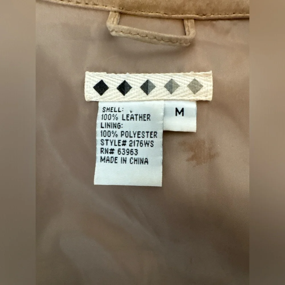 Elegant Paul Harris Design Tan Suede Women's Leather Jacket Size MEDIUM #228 - Picture 4 of 5